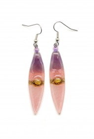 Long Dangle Glass Earrings